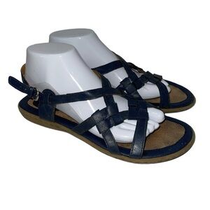 B.O.C. Kesia Sandals Size 9M Blue Flat Strappy Sandals Buckle Strap-FLAW